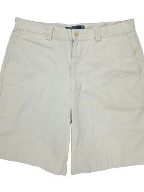 Polo Ralph Lauren Classic Chino Philip Shorts Mens 34x8" Khaki Beige 100% Cotton